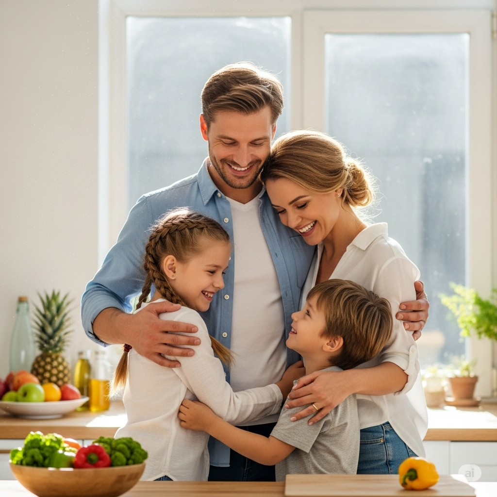 Familia feliz y protegida con seguro de salud Vida Cámara